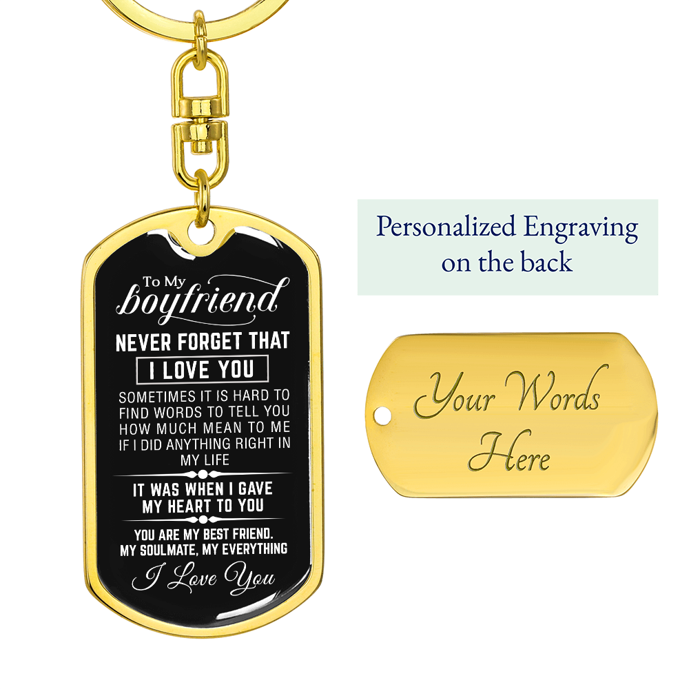 To My Boyfriend - Dog Tag Keychain