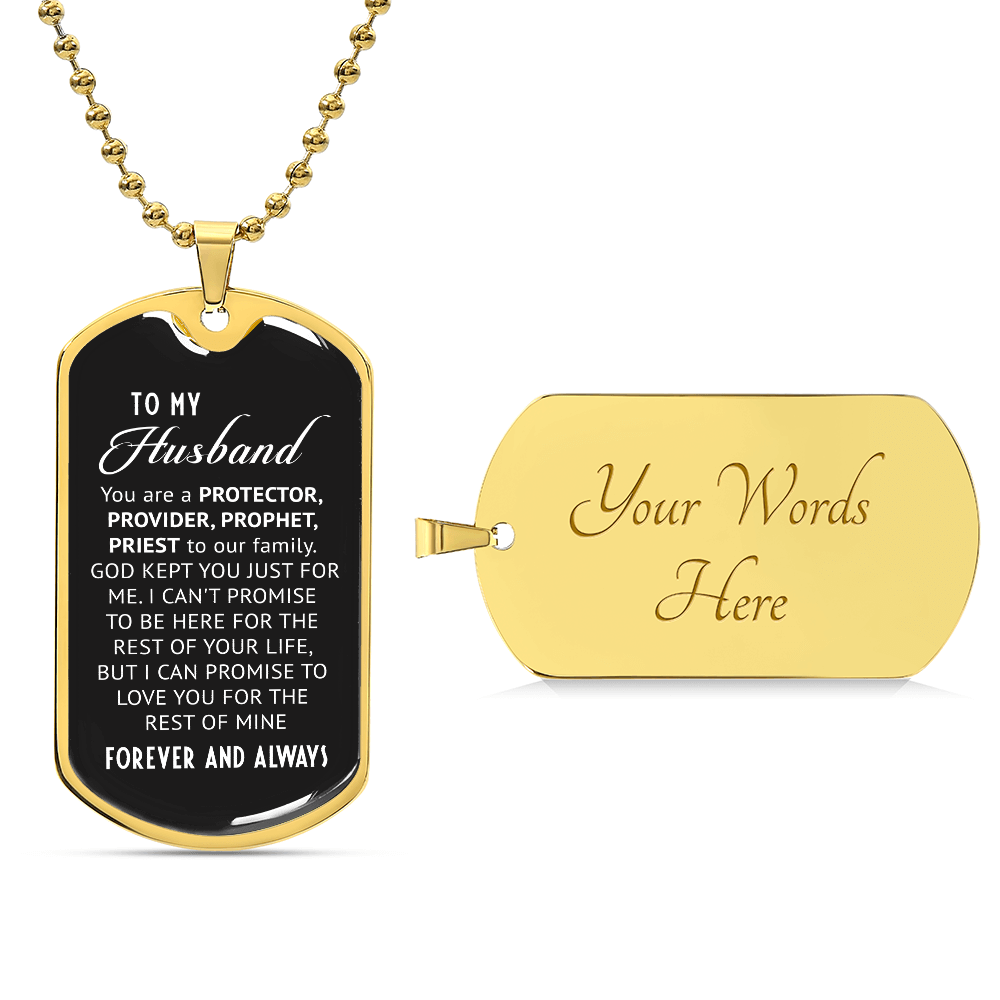 To My Husband - Dog Tag Necklace
