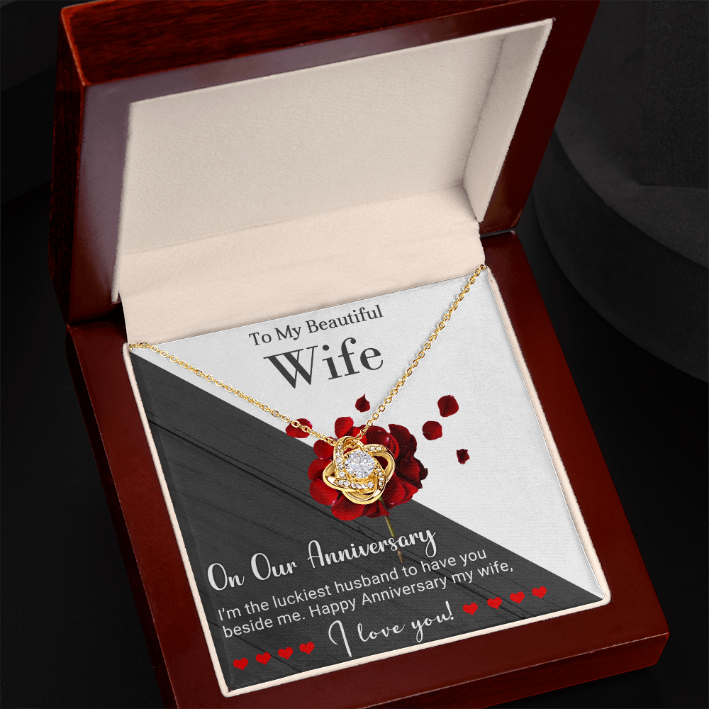 To My Beautiful Wife - Love Knot Necklace