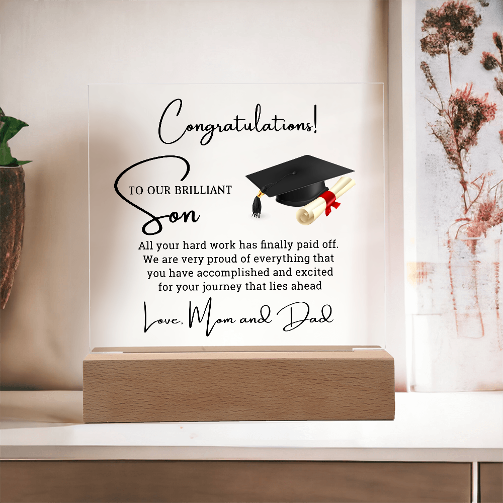 Graduation best gift for Son - Acrylic Square Plaque