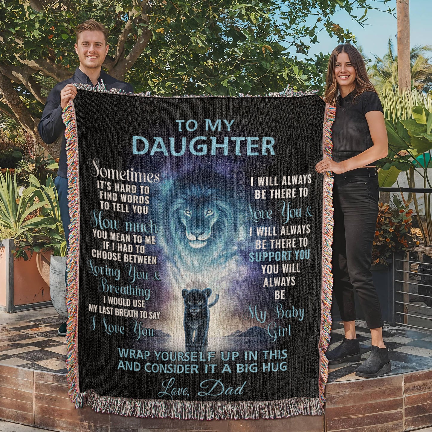 To My Daughter - Artwork Heirloom Woven Blanket (Portrait)