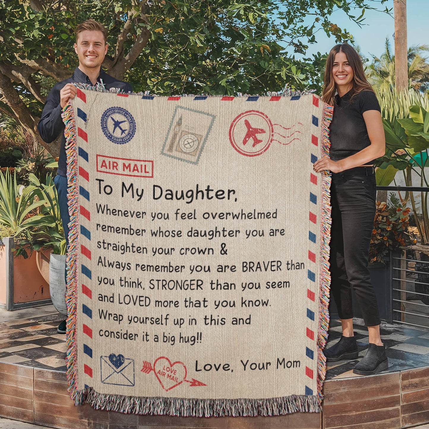 To My Daughter - Artwork Heirloom Woven Blanket (Portrait)