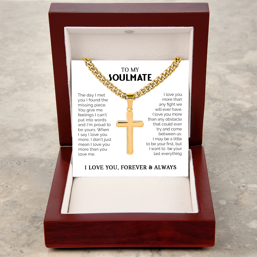 To My Man - Artisan Cross with Cuban Link Chain Selling price: $59.95
