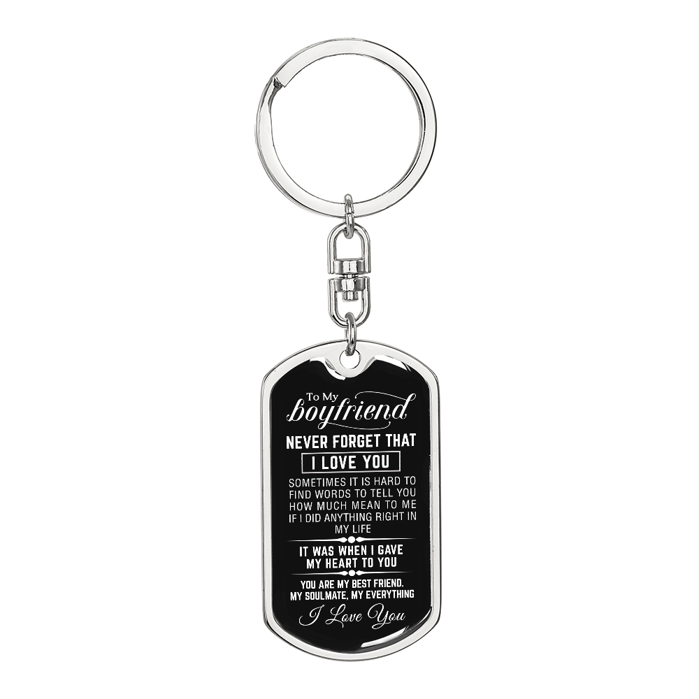 To My Boyfriend -  Dog Tag Keychain