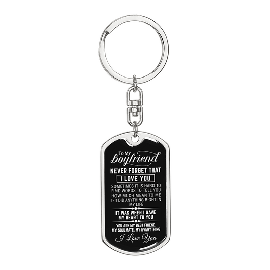 To My Boyfriend -  Dog Tag Keychain