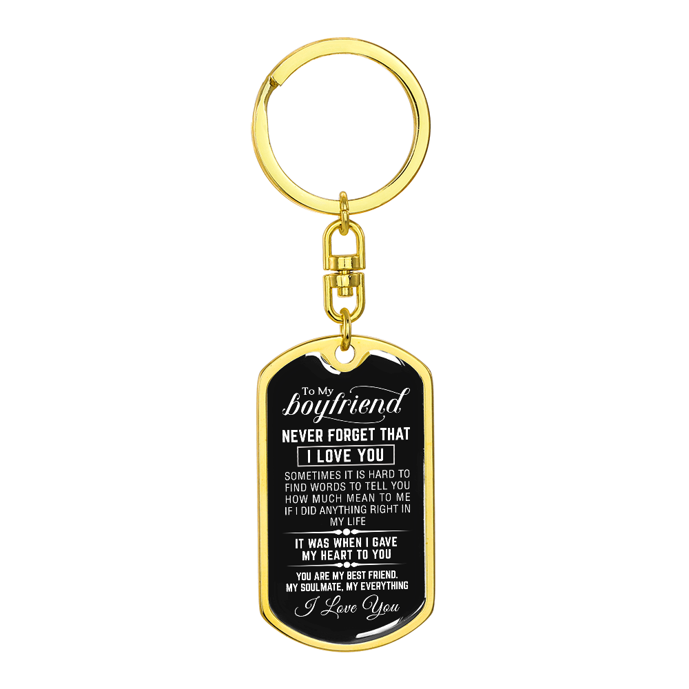 To My Boyfriend -  Dog Tag Keychain