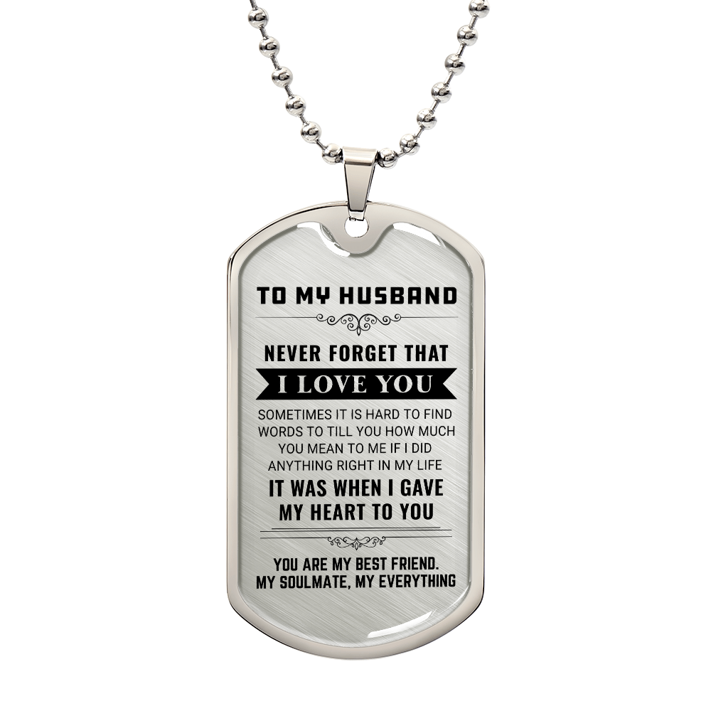 To My Husband - Dog Tag Necklace