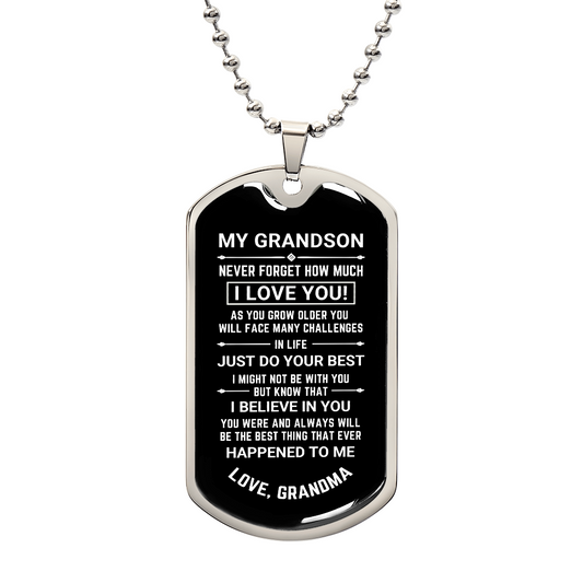 My Grandson - Dog Tag Necklace