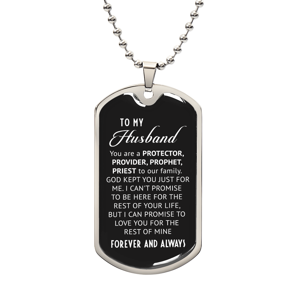 To My Husband - Dog Tag Necklace