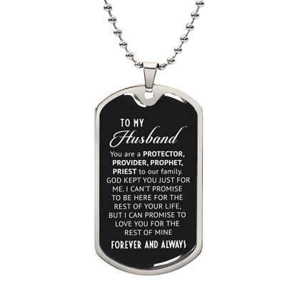 To My Husband - Dog Tag Necklace