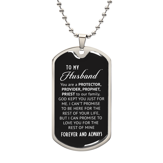 To My Husband - Dog Tag Necklace