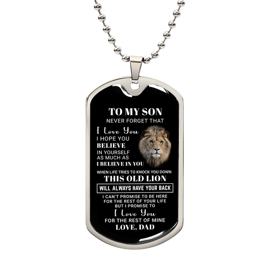To My Son - Dog Tag Necklace