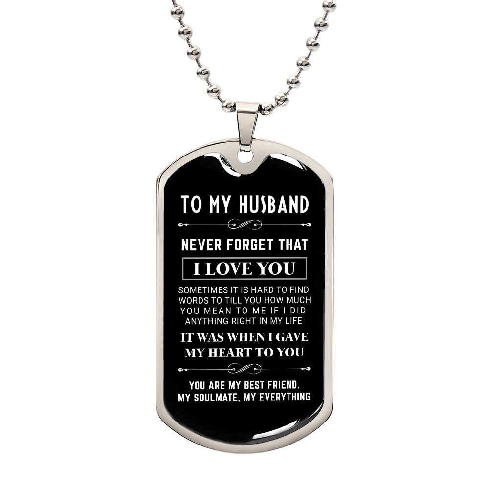 To My Husband - Dog Tag Necklace