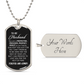 To My Husband - Dog Tag Necklace
