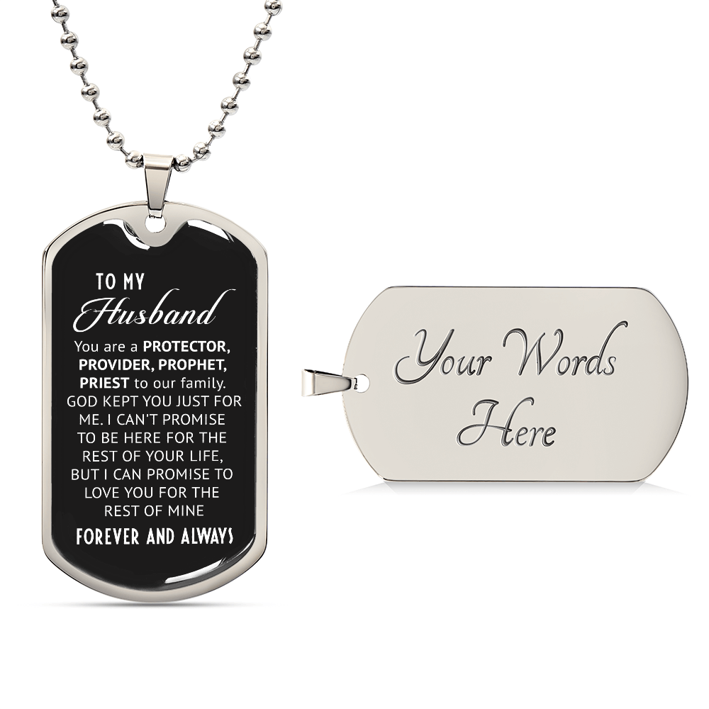 To My Husband - Dog Tag Necklace