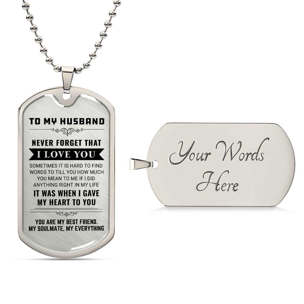 To My Husband - Dog Tag Necklace