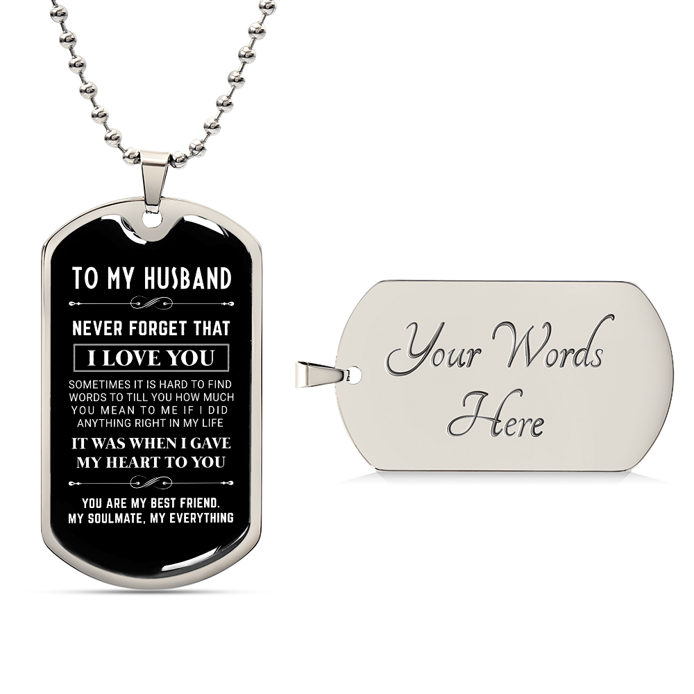 To My Husband - Dog Tag Necklace