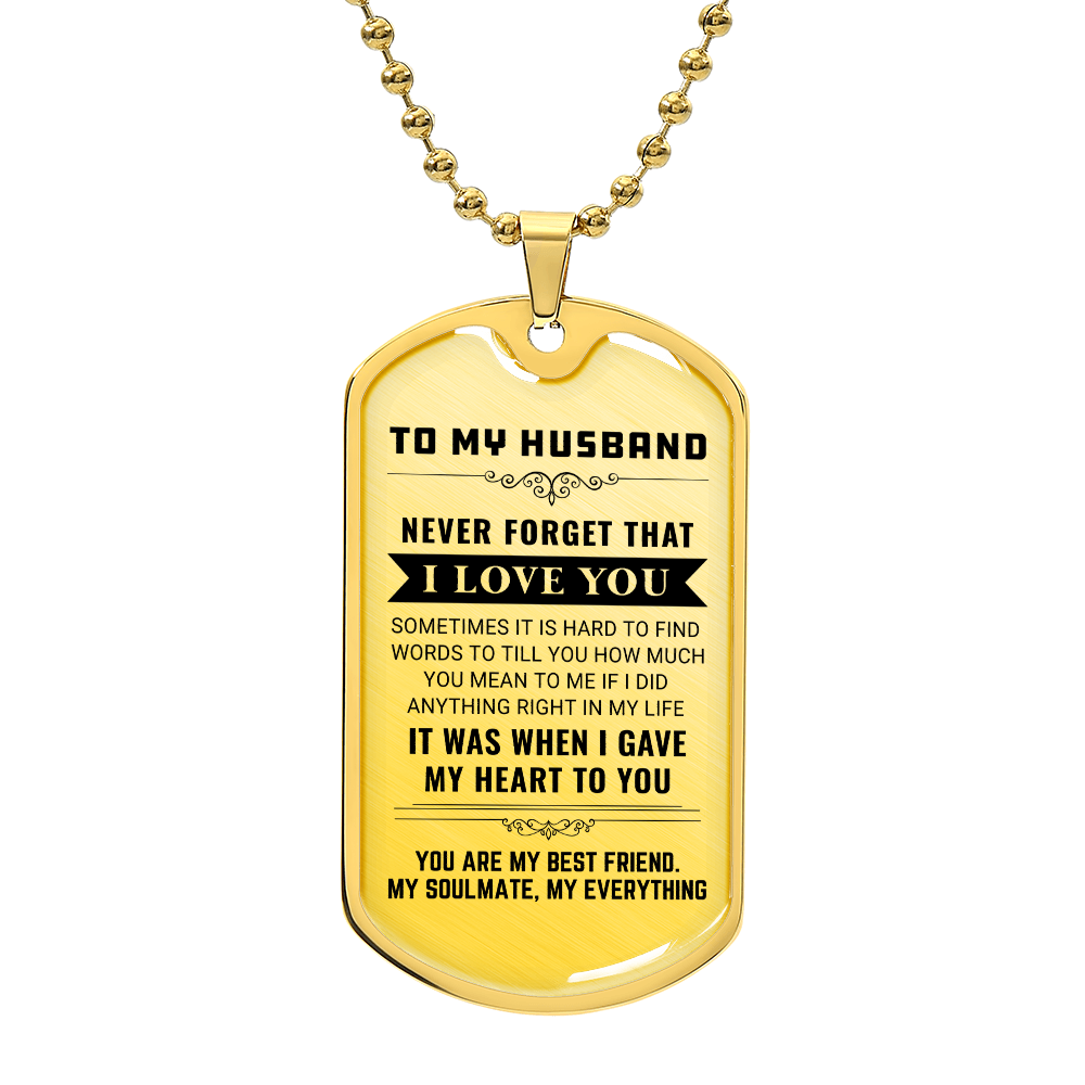 To My Husband - Dog Tag Necklace
