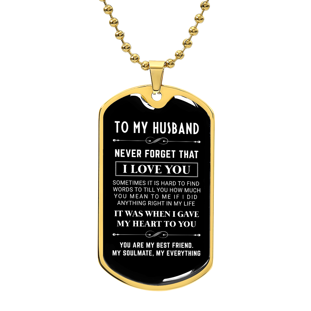 To My Husband - Dog Tag Necklace