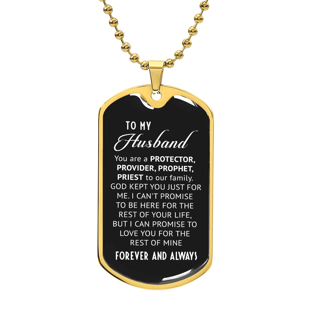 To My Husband - Dog Tag Necklace