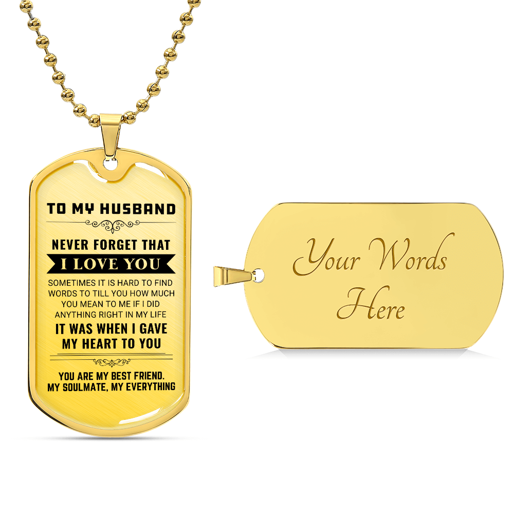 To My Husband - Dog Tag Necklace