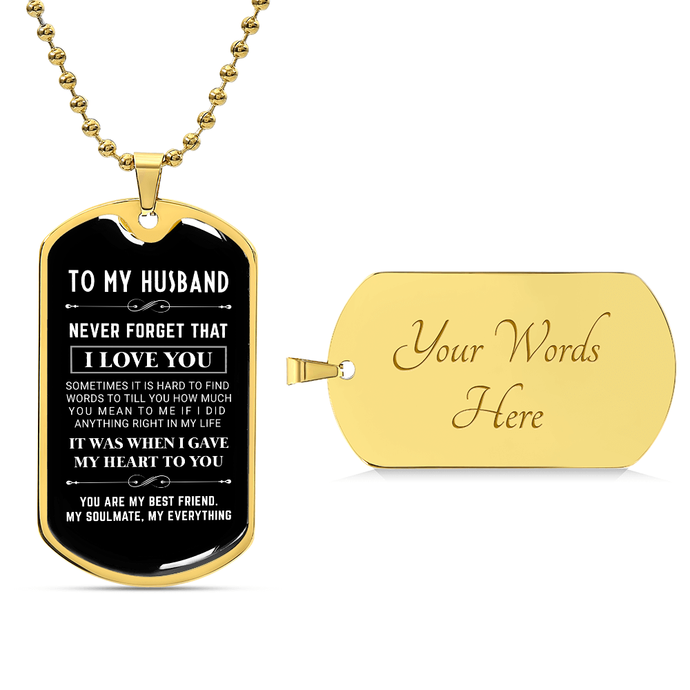 To My Husband - Dog Tag Necklace