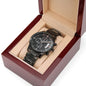 To My Son - Black Chronograph Watch with Engraving