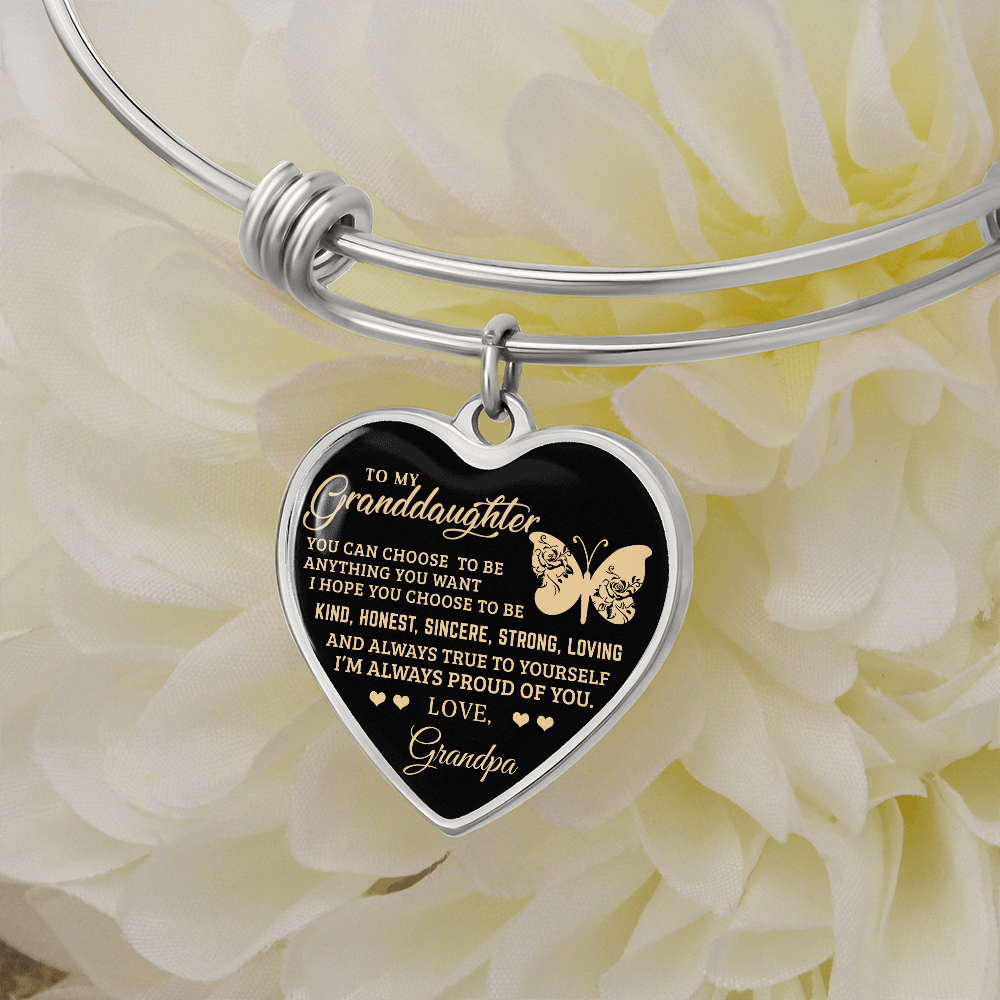 To my Granddaughter -  Luxury Heart Bangle