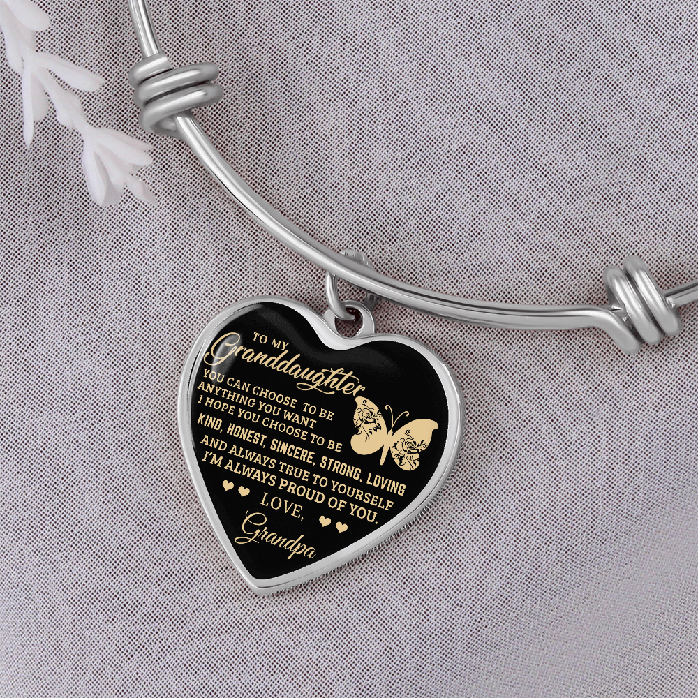 To my Granddaughter -  Luxury Heart Bangle