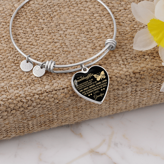 To my Granddaughter -  Luxury Heart Bangle