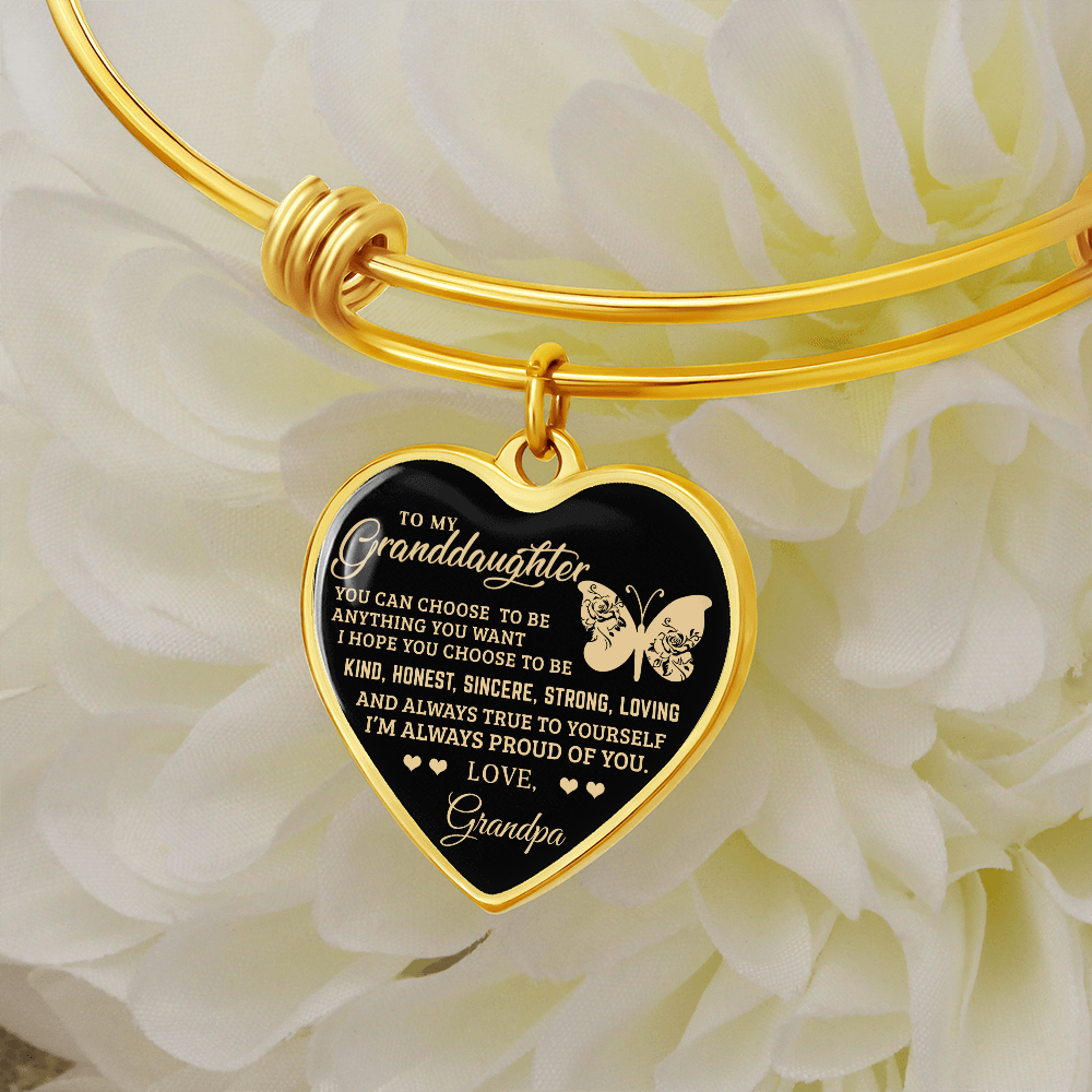 To my Granddaughter -  Luxury Heart Bangle