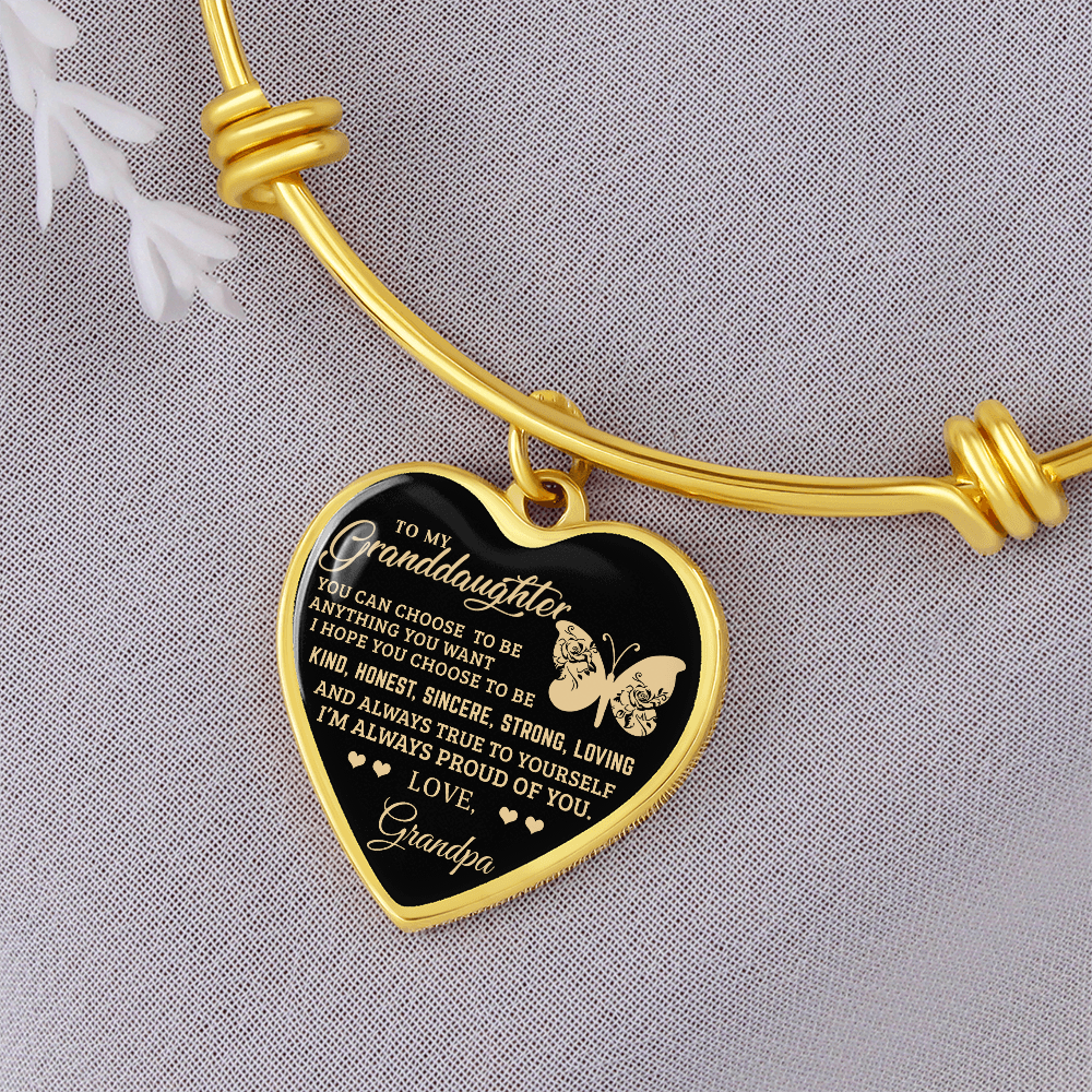 To my Granddaughter -  Luxury Heart Bangle