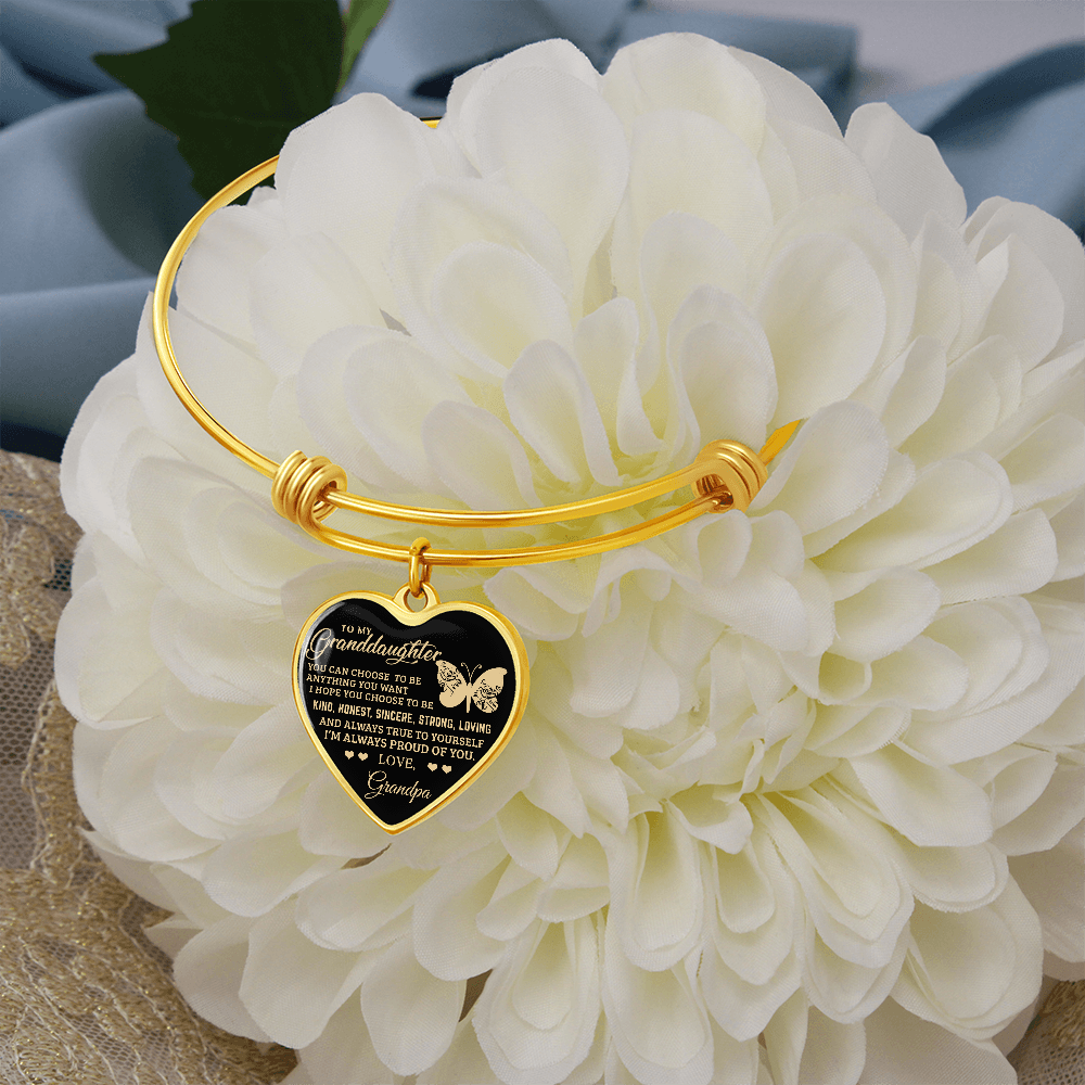 To my Granddaughter -  Luxury Heart Bangle