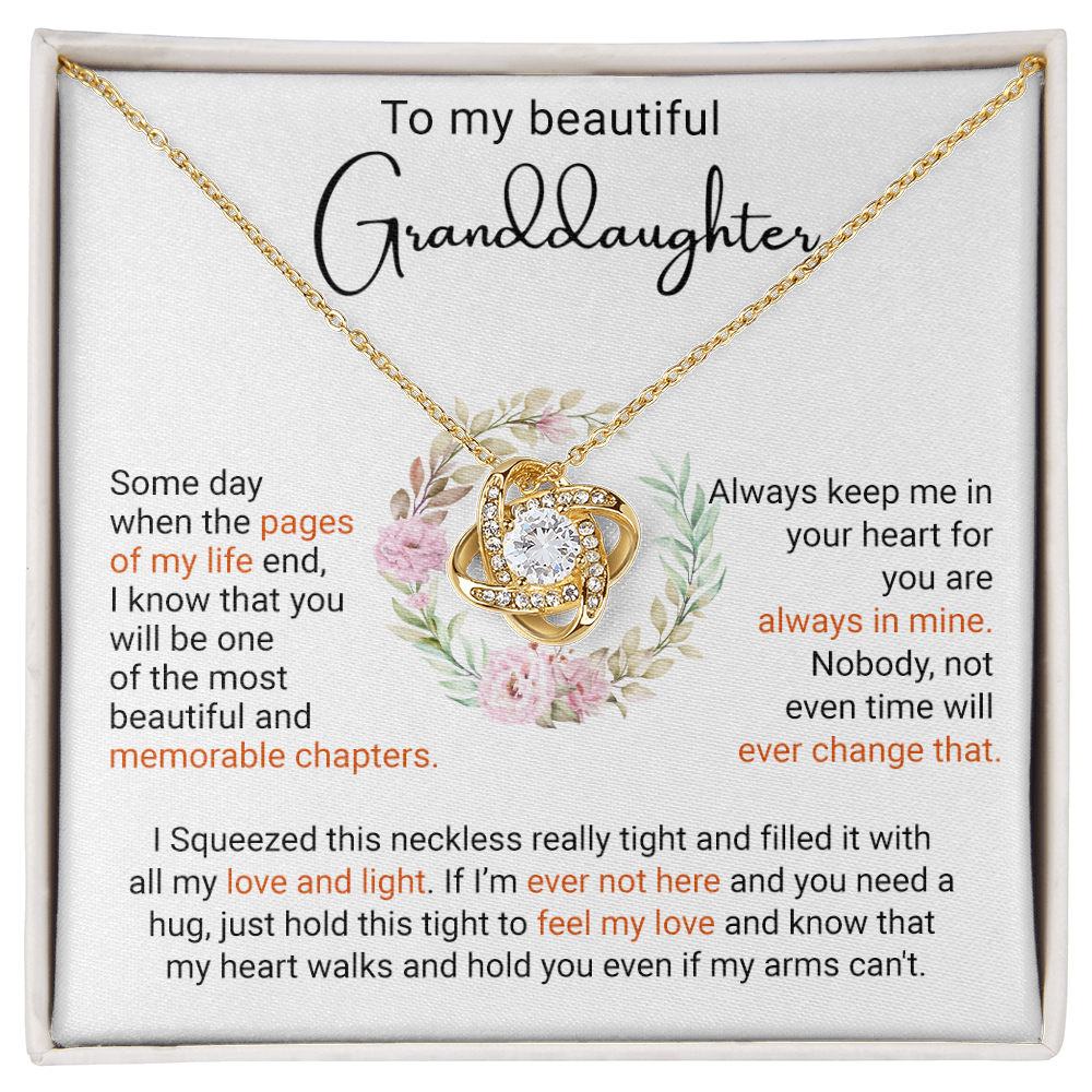 To My Granddaughter - Love Knot Necklace