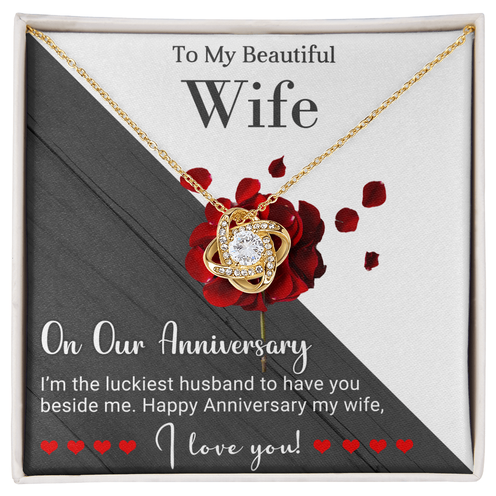 To My Beautiful Wife - Love Knot Necklace