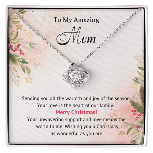 Mom - Heart of our Family - Christmas Gift - Love Knot Necklace