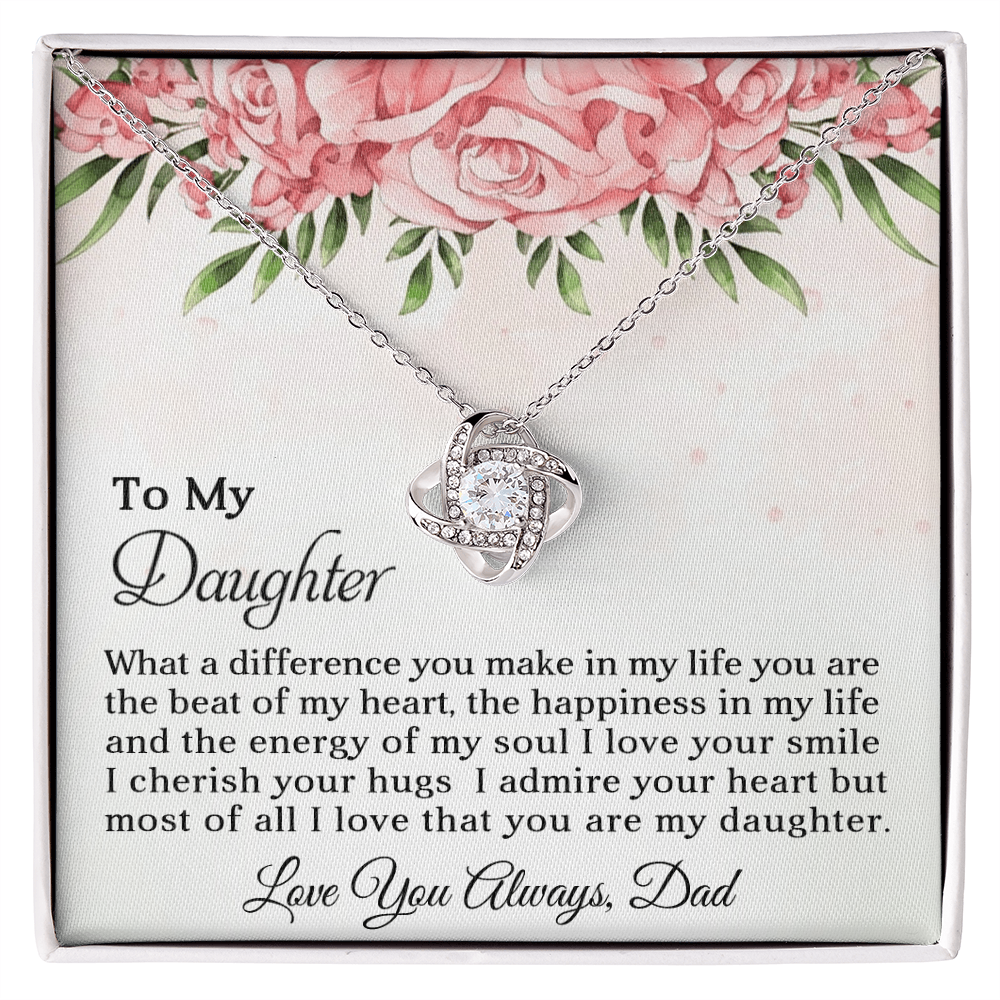 To My Daughter - Love Knot Necklace