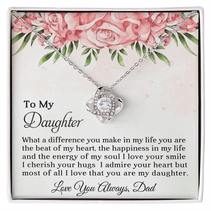 To My Daughter - Love Knot Necklace