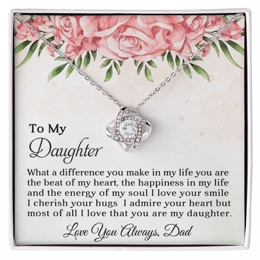 To My Daughter - Love Knot Necklace