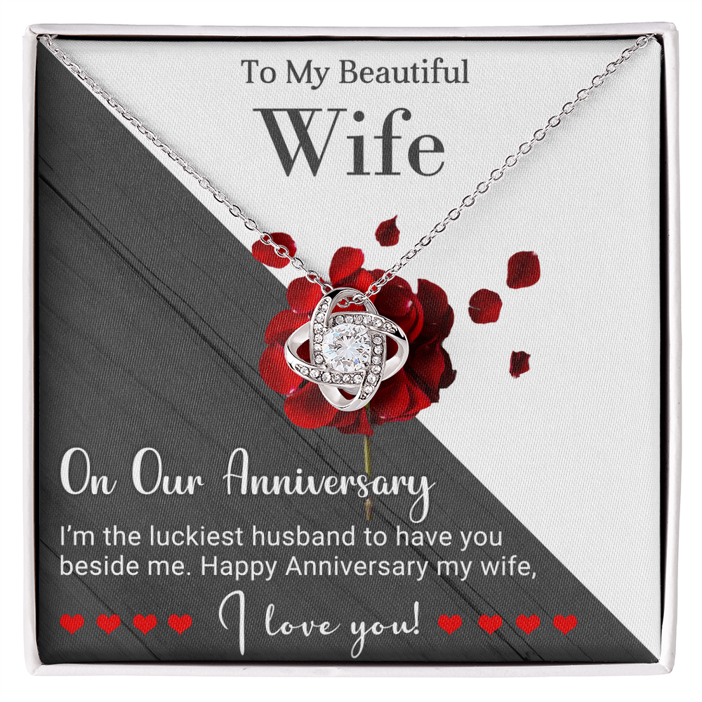 To My Beautiful Wife - Love Knot Necklace