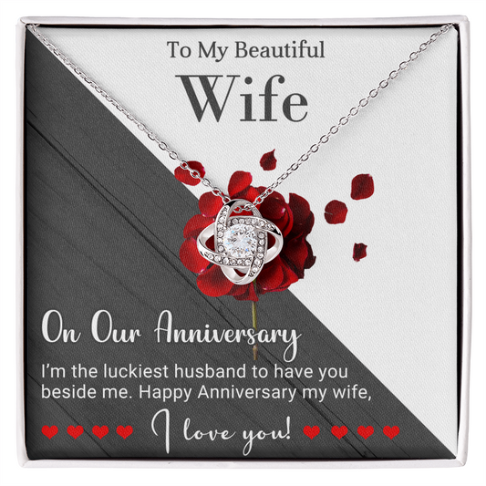 To My Beautiful Wife - Love Knot Necklace