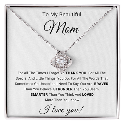To My Mom - Love Knot Necklace