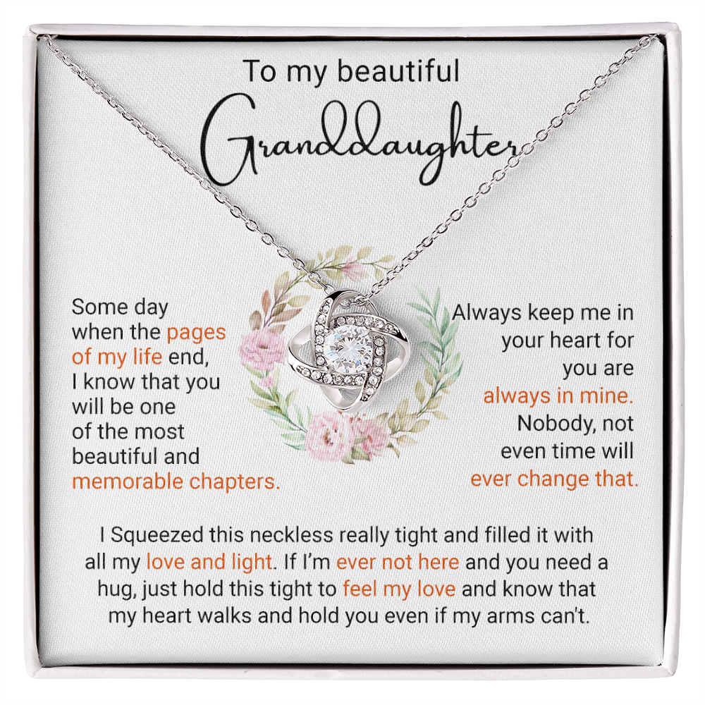 To My Granddaughter - Love Knot Necklace