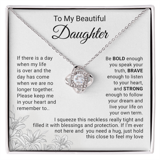 To My Daughter - Love Knot Necklace