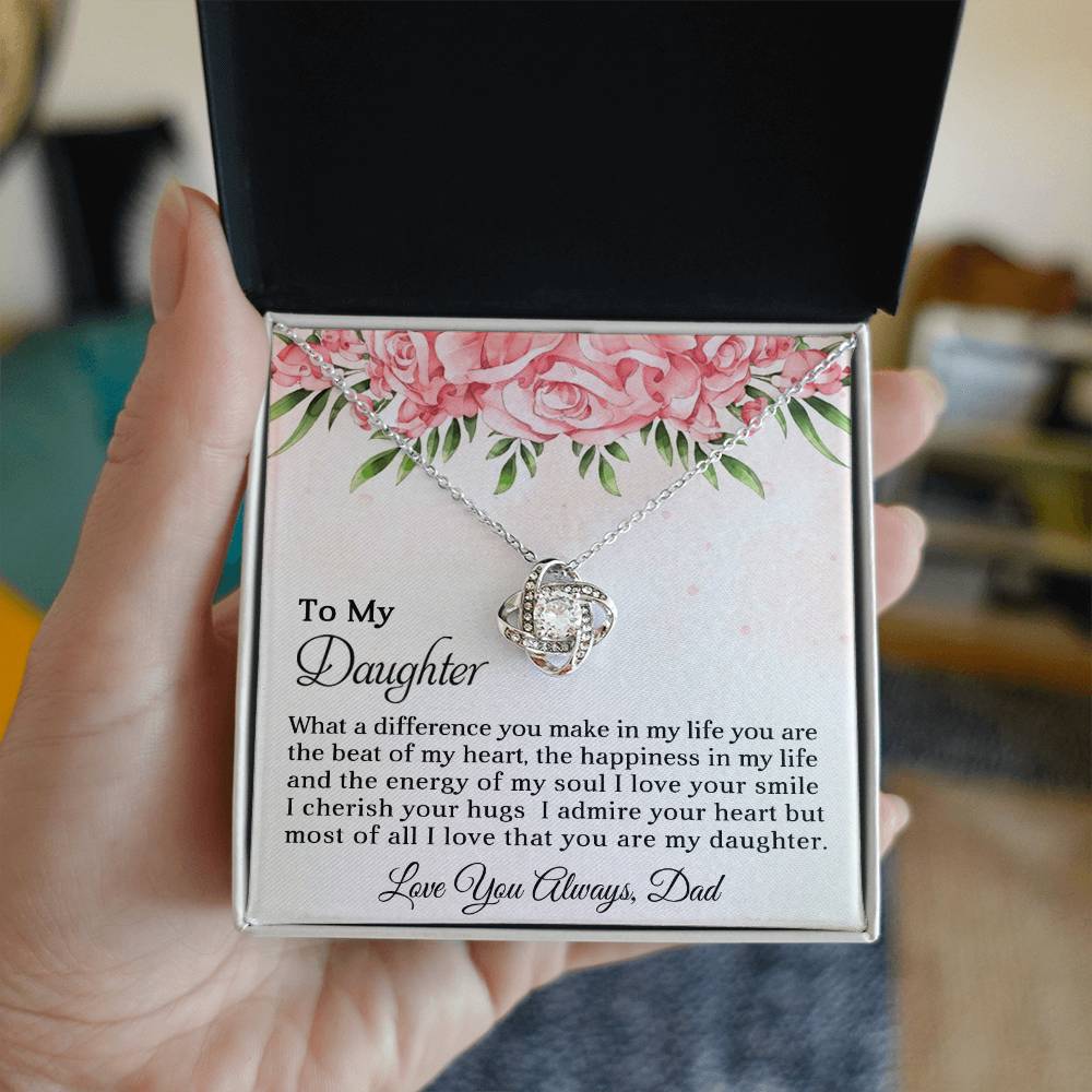To My Daughter - Love Knot Necklace