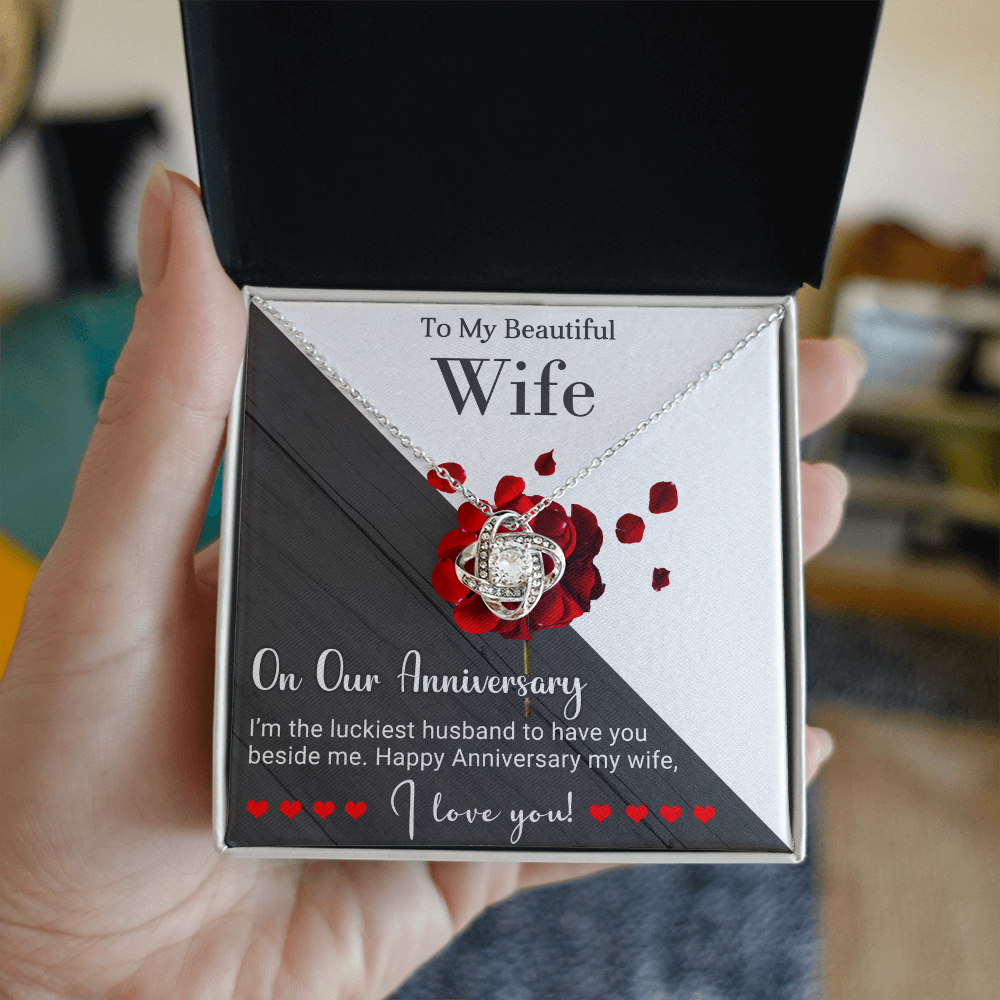 To My Beautiful Wife - Love Knot Necklace