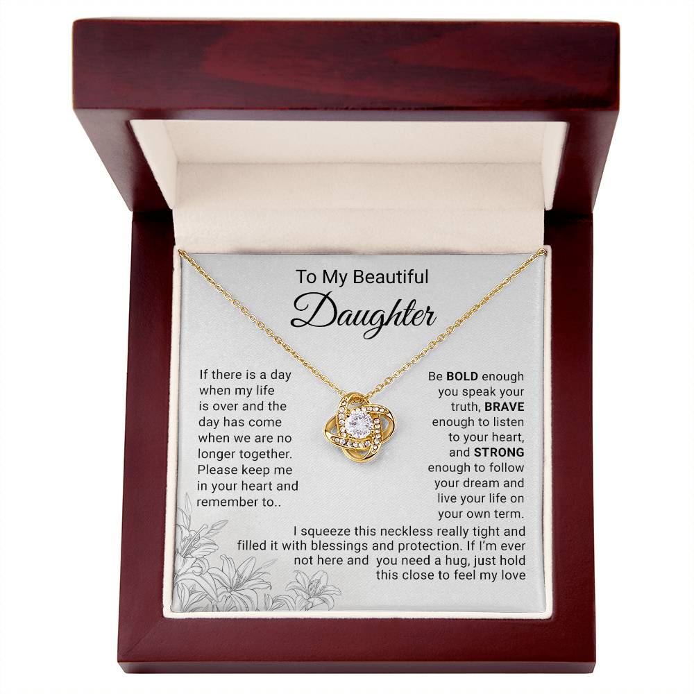 To My Daughter - Love Knot Necklace
