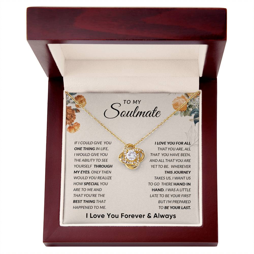 To My Soulmate - Love Knot Necklace