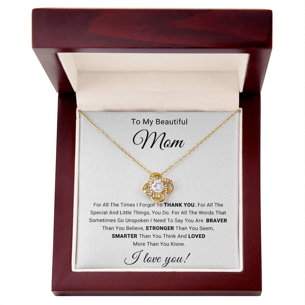To My Mom - Love Knot Necklace