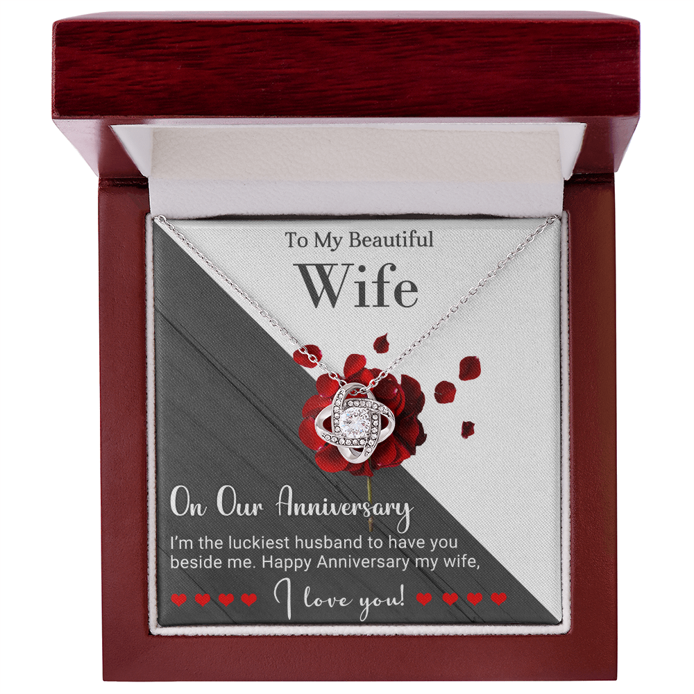 To My Beautiful Wife - Love Knot Necklace